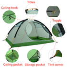 Outdoor Travel Waterproof Tent Tarps Aluminum Pole 4 Season 2 Person Green Camping Tent